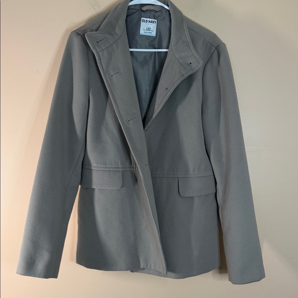 Old Navy Women's Light Gray Pea Coat